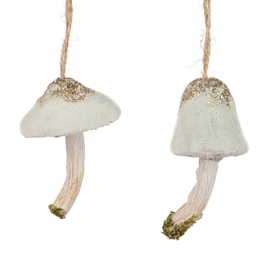 SET OF VELVET IVORY AND GOLD ORNAMENT - The Crowded Table Co. - 