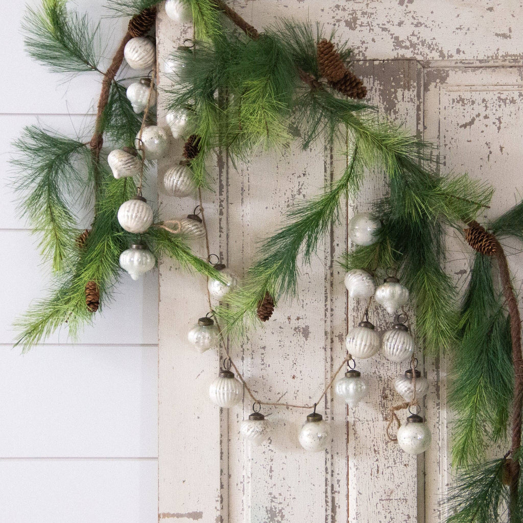 WHITE MERCURY GLASS GARLAND - The Crowded Table Co. - 