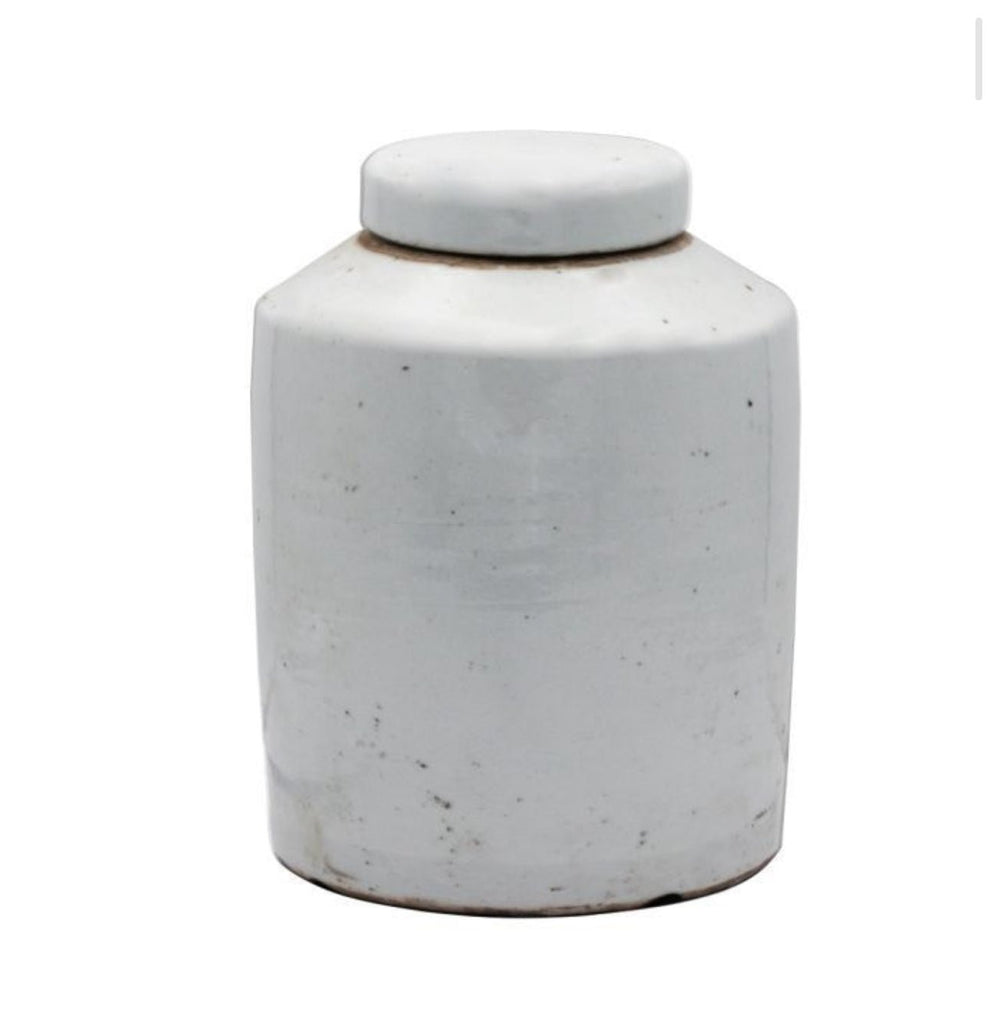WHITE PORCELAIN TEA JAR - The Crowded Table Co. - 
