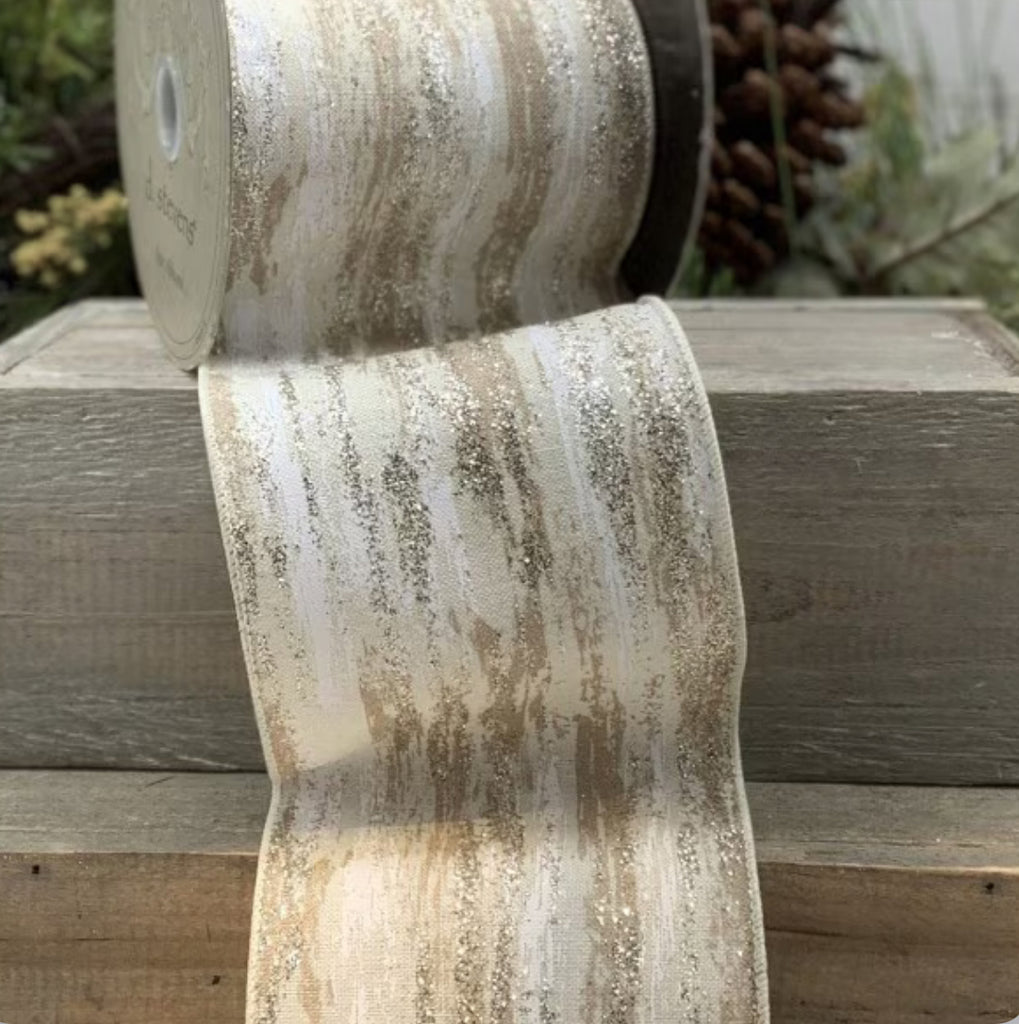 4” BIRCH CREAM RIBBON - The Crowded Table Co. - 