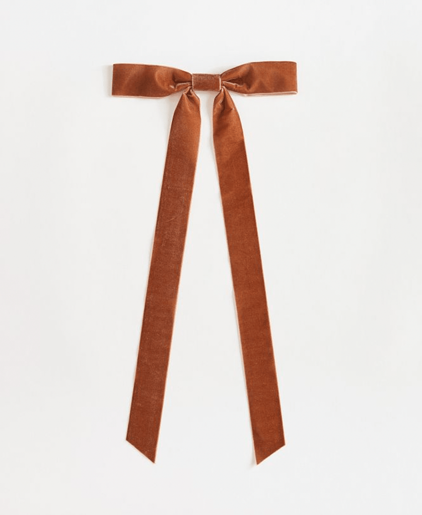AMBER VELVET BOW WITH CLIP - The Crowded Table Co. - 