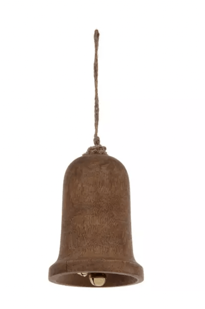 BROWN WOODEN BELL ORNAMENT - The Crowded Table Co. - 