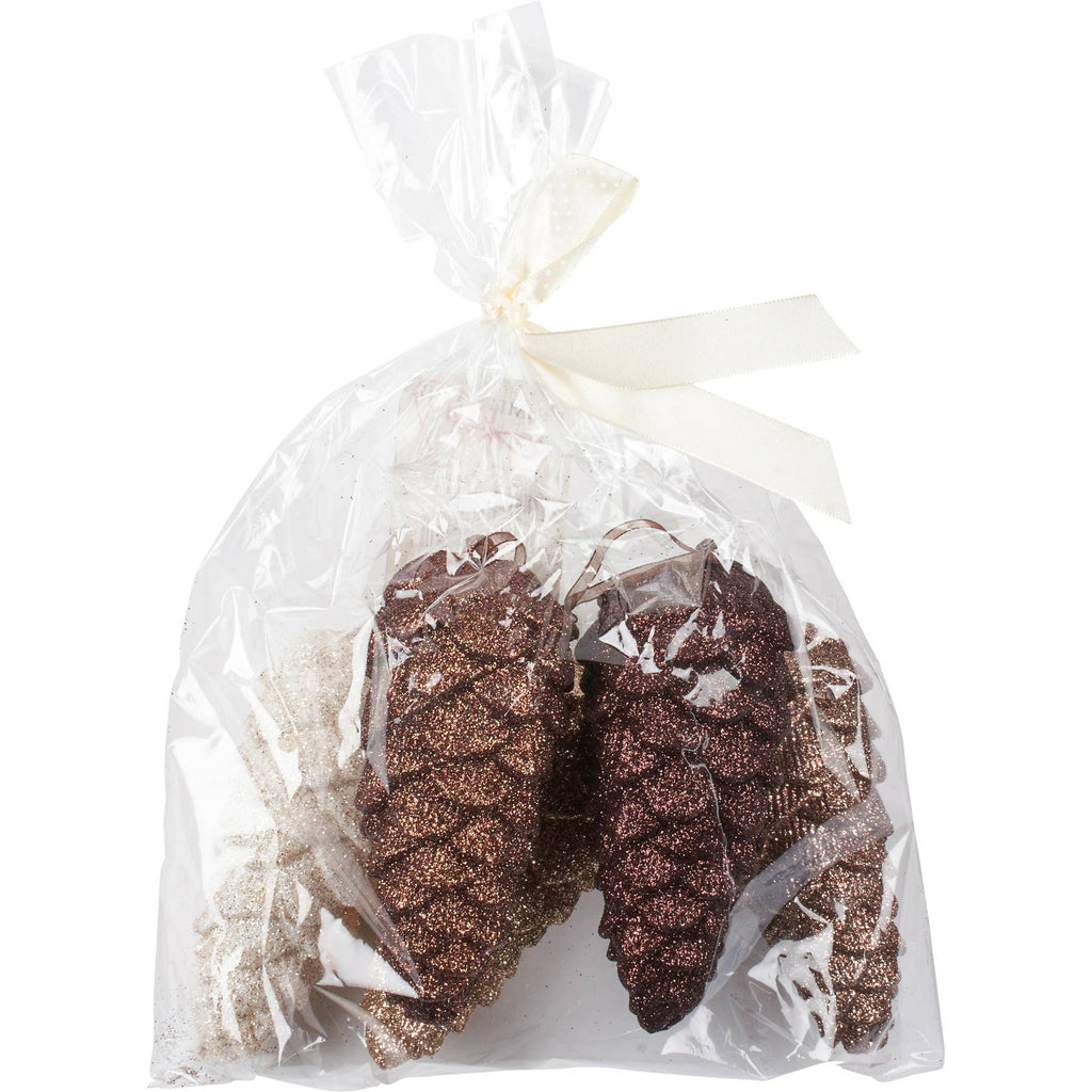 LARGE PINECONE ORNAMENT SET - The Crowded Table Co. - 
